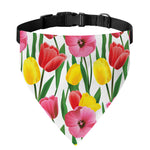 Colorful Tulip Pattern Print Over The Collar Dog Bandana
