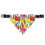 Colorful Tulip Pattern Print Over The Collar Dog Bandana