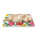 Colorful Tulip Pattern Print Pet Cooling Mat Cover