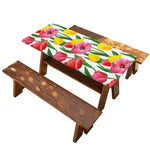 Colorful Tulip Pattern Print Picnic Table Cover