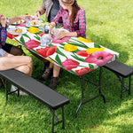 Colorful Tulip Pattern Print Picnic Table Cover