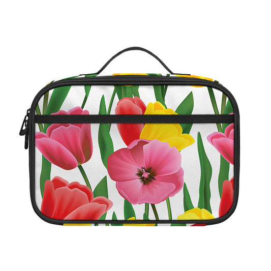 Colorful Tulip Pattern Print Portable Lunch Bag