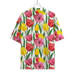 Colorful Tulip Pattern Print Rayon Hawaiian Shirt