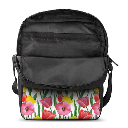 Colorful Tulip Pattern Print Rectangular Crossbody Bag