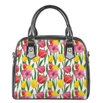 Colorful Tulip Pattern Print Shoulder Handbag