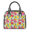 Colorful Tulip Pattern Print Shoulder Handbag