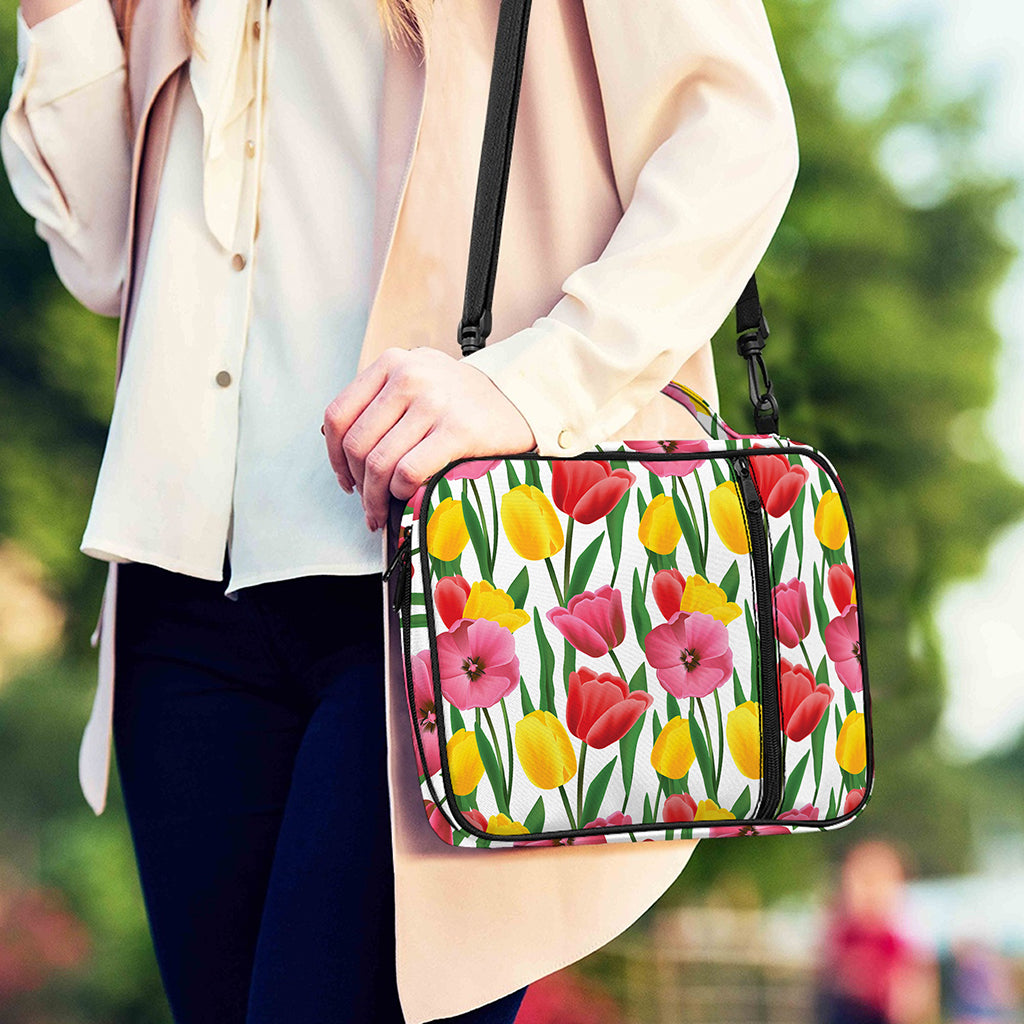 Colorful Tulip Pattern Print Shoulder Strap Bible Bag