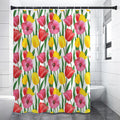 Colorful Tulip Pattern Print Shower Curtain