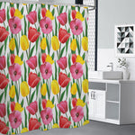 Colorful Tulip Pattern Print Shower Curtain