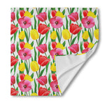 Colorful Tulip Pattern Print Silk Bandana
