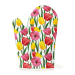 Colorful Tulip Pattern Print Single Oven Mitt