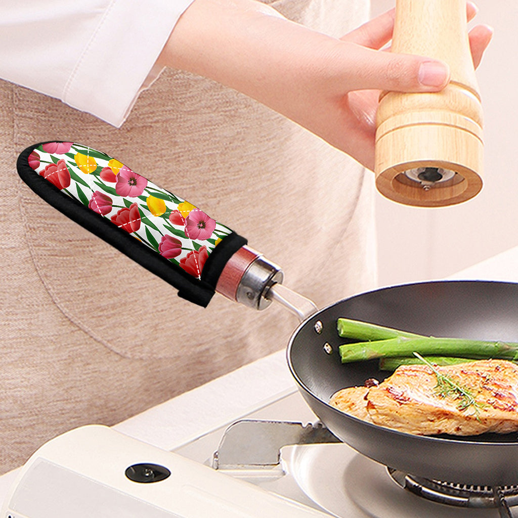 Colorful Tulip Pattern Print Skillet Handle Cover