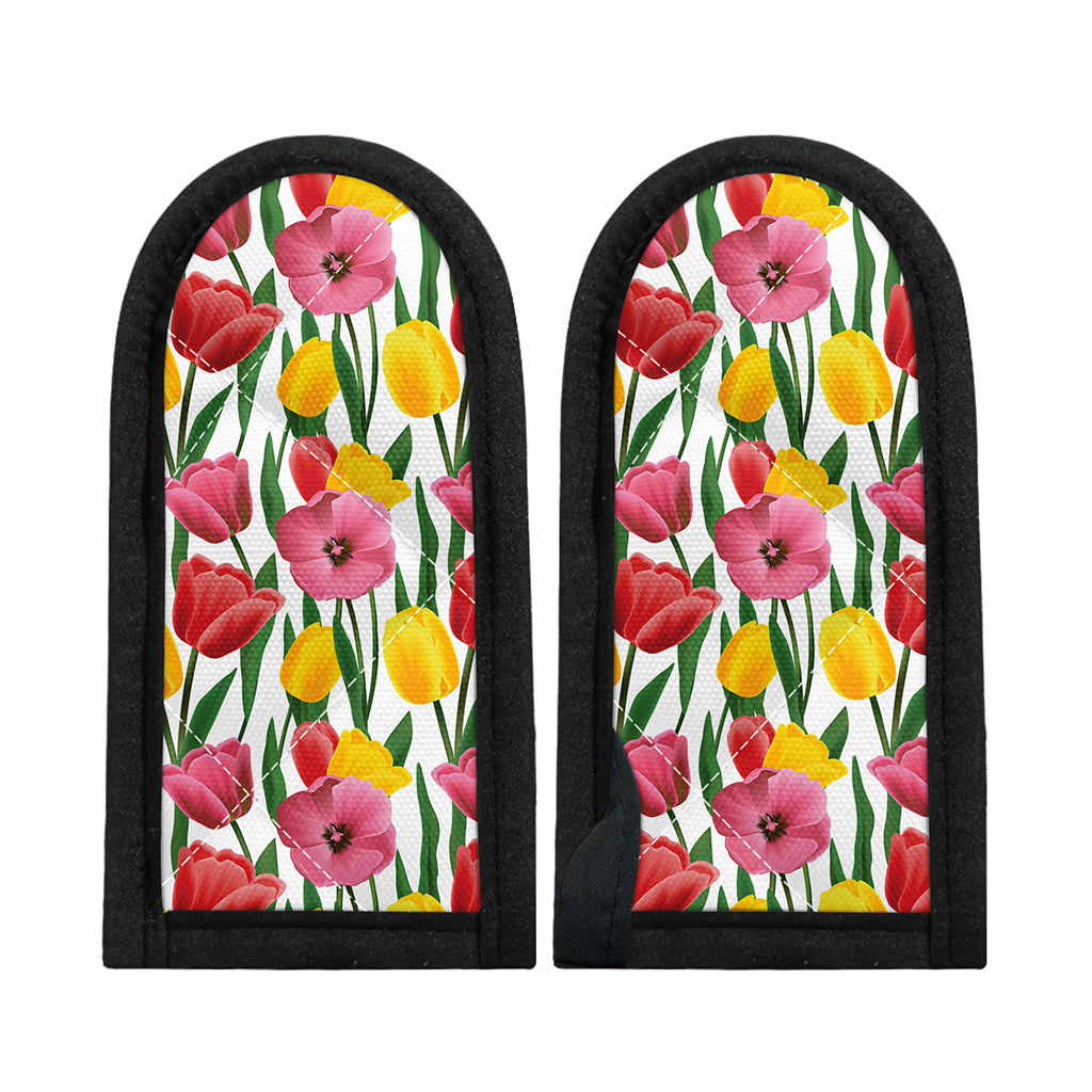 Colorful Tulip Pattern Print Skillet Handle Cover