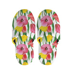 Colorful Tulip Pattern Print Slippers