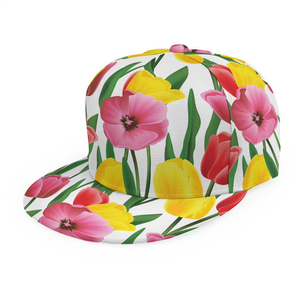 Colorful Tulip Pattern Print Snapback Cap