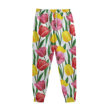 Colorful Tulip Pattern Print Sweatpants