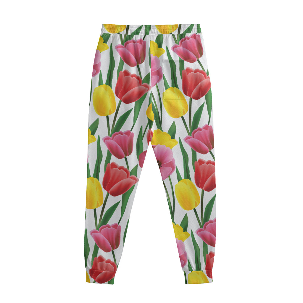 Colorful Tulip Pattern Print Sweatpants