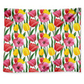 Colorful Tulip Pattern Print Tapestry