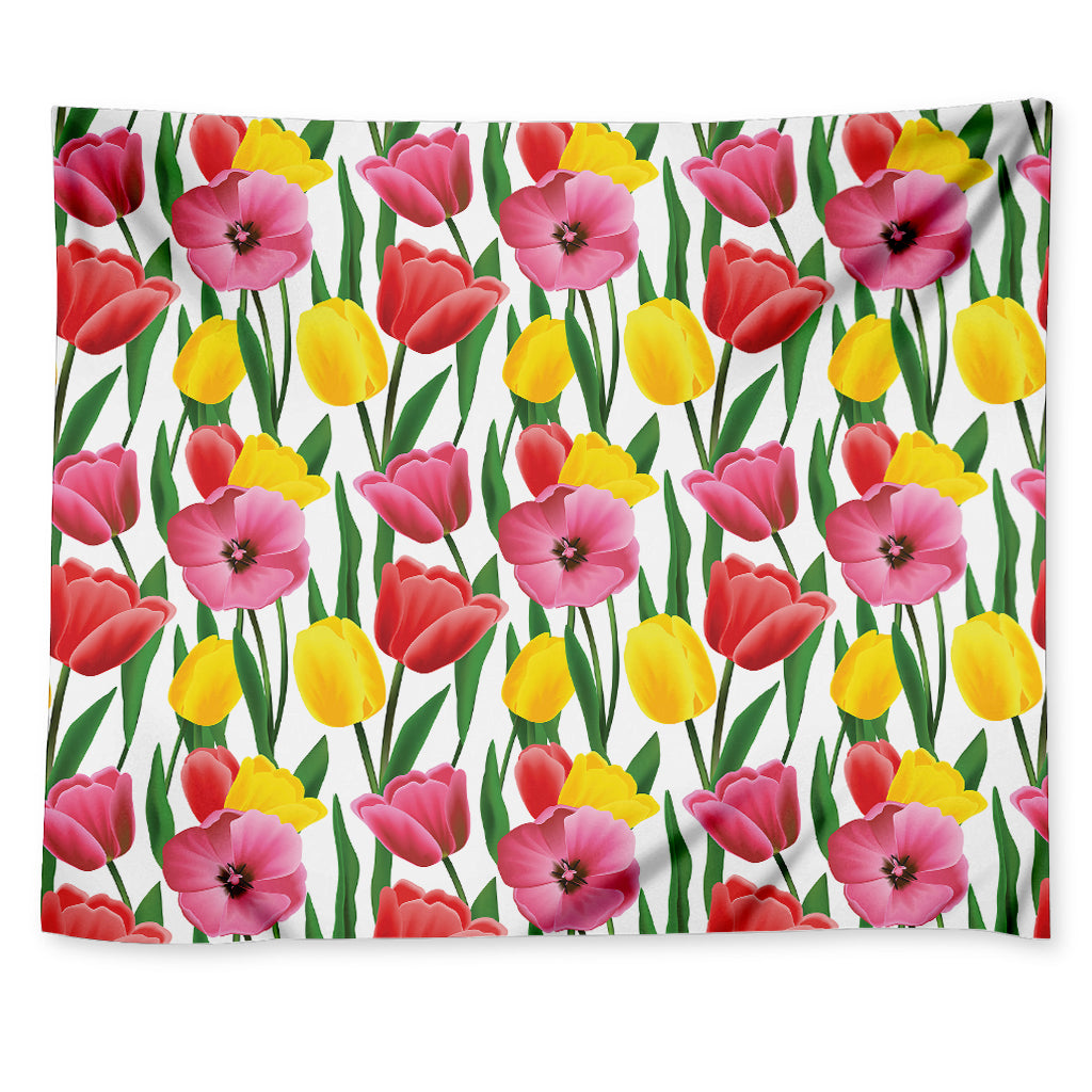 Colorful Tulip Pattern Print Tapestry