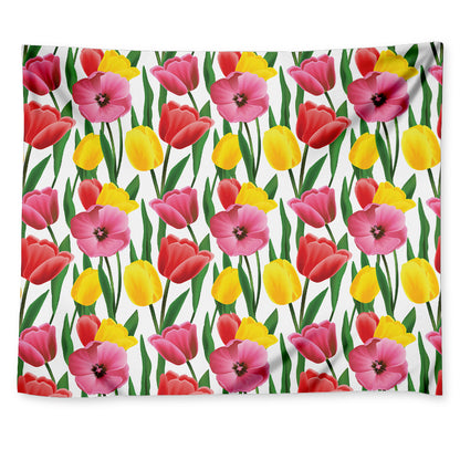 Colorful Tulip Pattern Print Tapestry