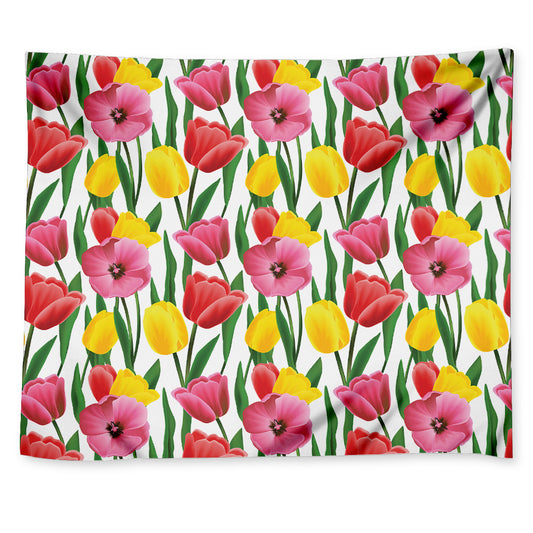 Colorful Tulip Pattern Print Tapestry