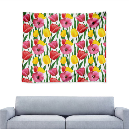 Colorful Tulip Pattern Print Tapestry