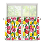 Colorful Tulip Pattern Print Tier Curtains
