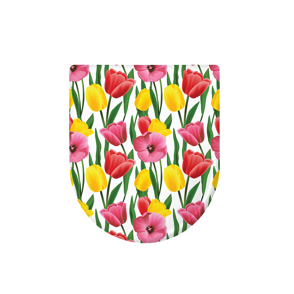 Colorful Tulip Pattern Print Toilet Lid Cover