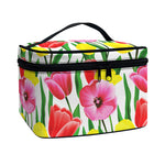 Colorful Tulip Pattern Print Travel Makeup Bag