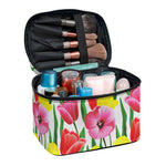 Colorful Tulip Pattern Print Travel Makeup Bag