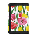 Colorful Tulip Pattern Print Trifold Wallet