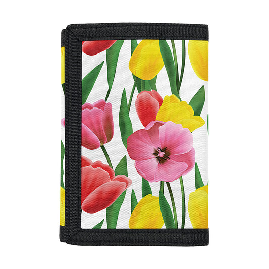 Colorful Tulip Pattern Print Trifold Wallet