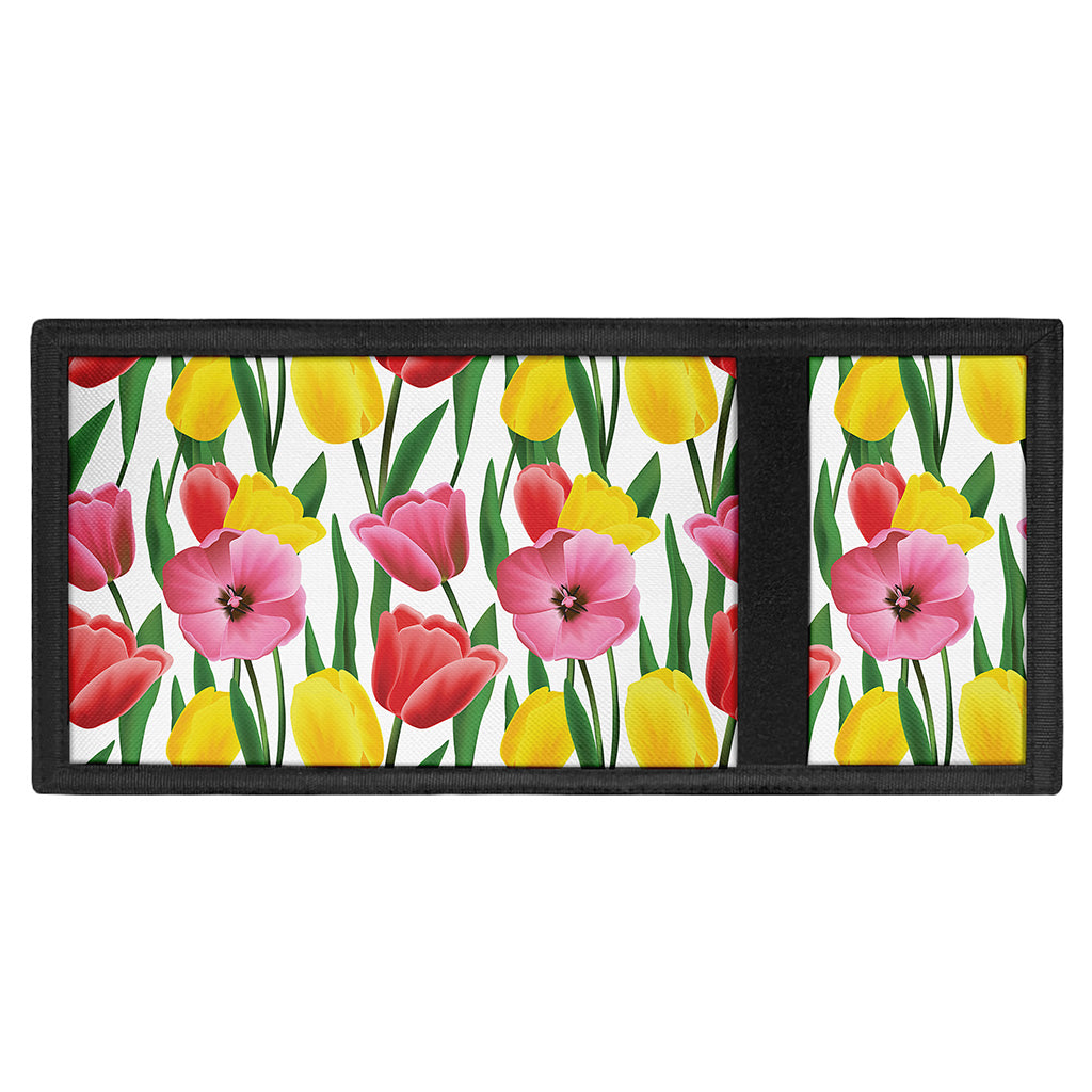 Colorful Tulip Pattern Print Trifold Wallet