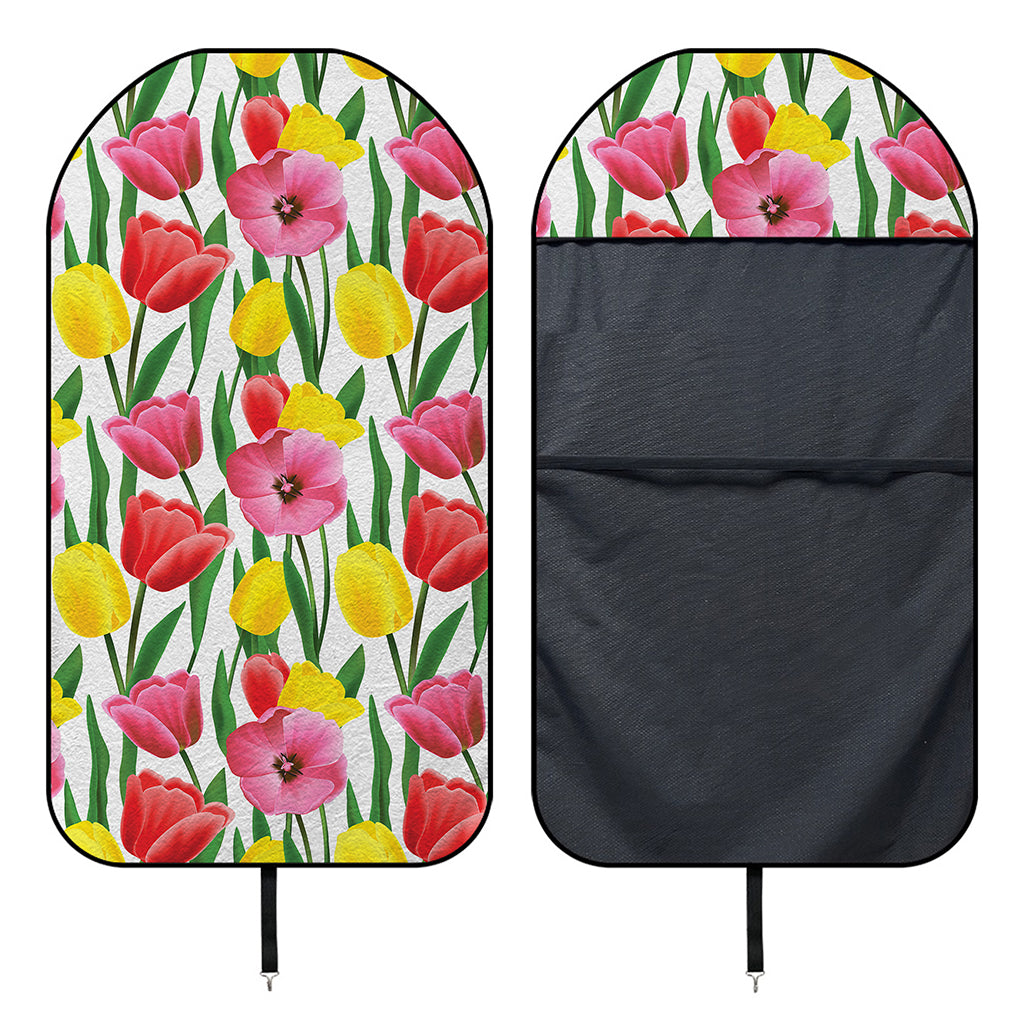 Colorful Tulip Pattern Print Waterproof Car Seat Cover