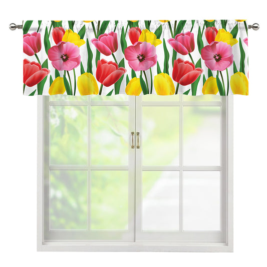 Colorful Tulip Pattern Print Window Valance