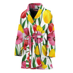 Colorful Tulip Pattern Print Women's Bathrobe