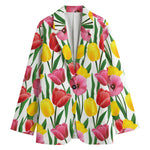 Colorful Tulip Pattern Print Women's Blazer