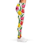 Colorful Tulip Pattern Print Women's Leggings