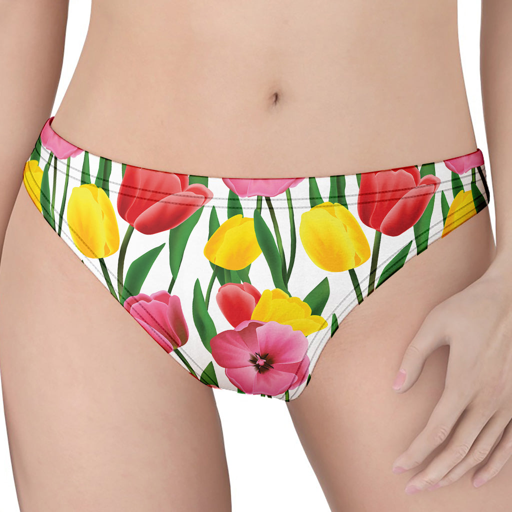 Colorful Tulip Pattern Print Women's Thong