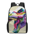 Colorful Tyrannosaurus Rex Print 17 Inch Backpack