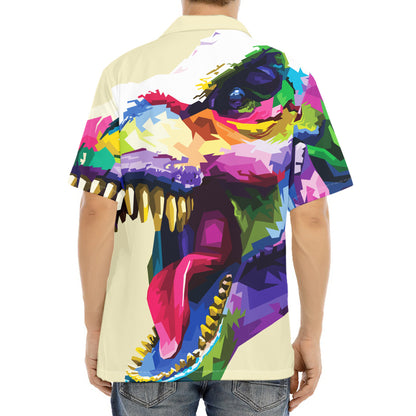 Colorful Tyrannosaurus Rex Print Aloha Shirt