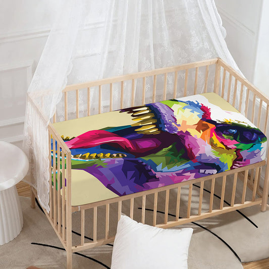 Colorful Tyrannosaurus Rex Print Baby Crib Sheet