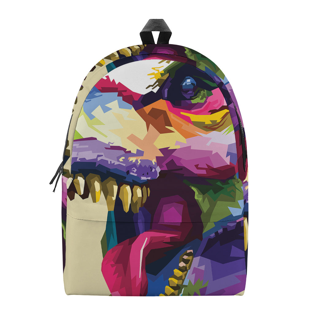 Colorful Tyrannosaurus Rex Print Backpack