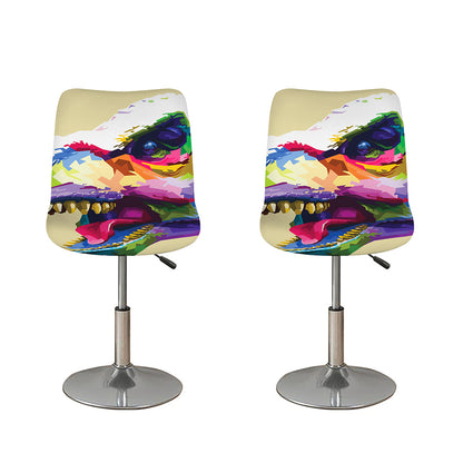 Colorful Tyrannosaurus Rex Print Bar Stool Covers