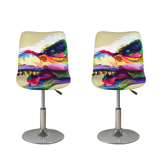 Colorful Tyrannosaurus Rex Print Bar Stool Covers