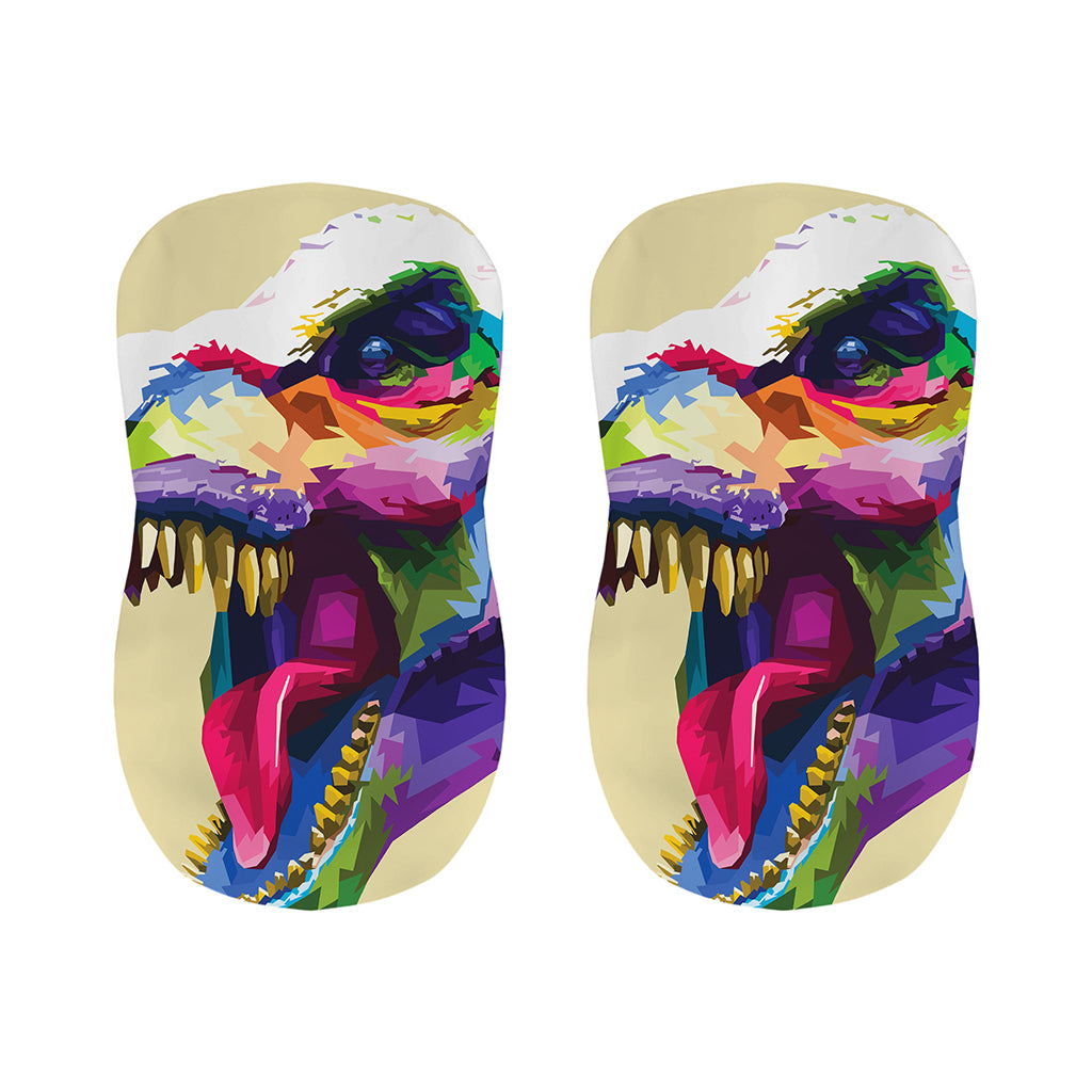 Colorful Tyrannosaurus Rex Print Bar Stool Covers