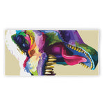 Colorful Tyrannosaurus Rex Print Beach Towel