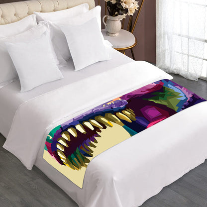 Colorful Tyrannosaurus Rex Print Bed Runner