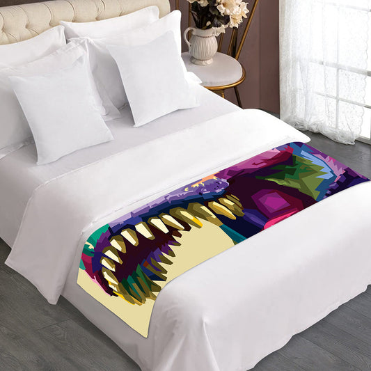 Colorful Tyrannosaurus Rex Print Bed Runner