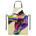 Colorful Tyrannosaurus Rex Print Bib Apron With Pocket